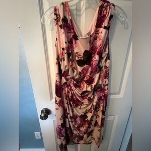 Floral Sleeveless Ruched Dress